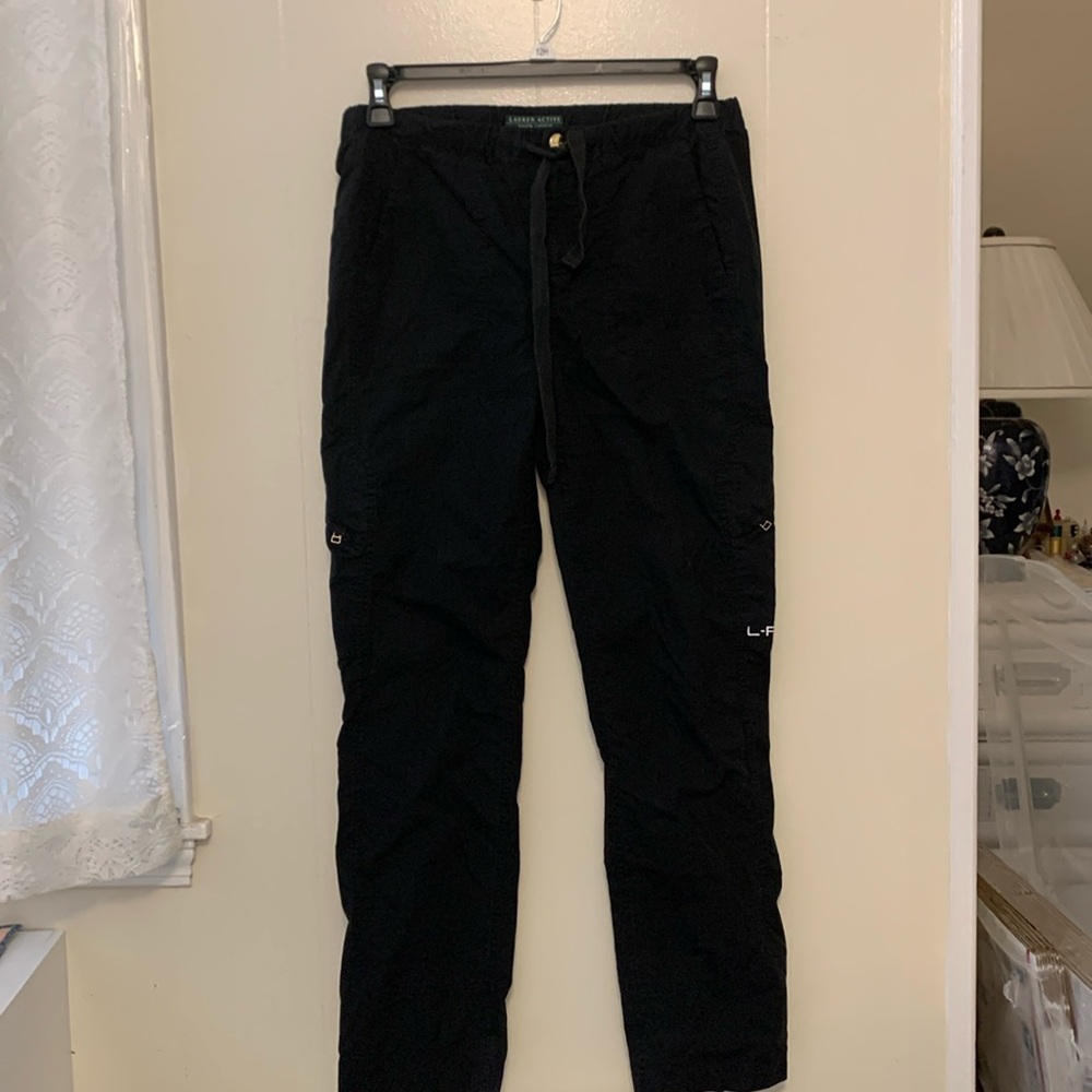 COPY - Women’s Lauren Active Ralph Lauren BLACK Pants Pockets Zippers Elastic W…